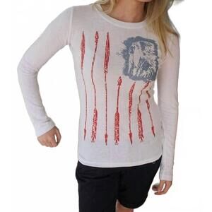 NEW ORIGINAL COWGIRL CLOTHING freedom flag thermal tee in white